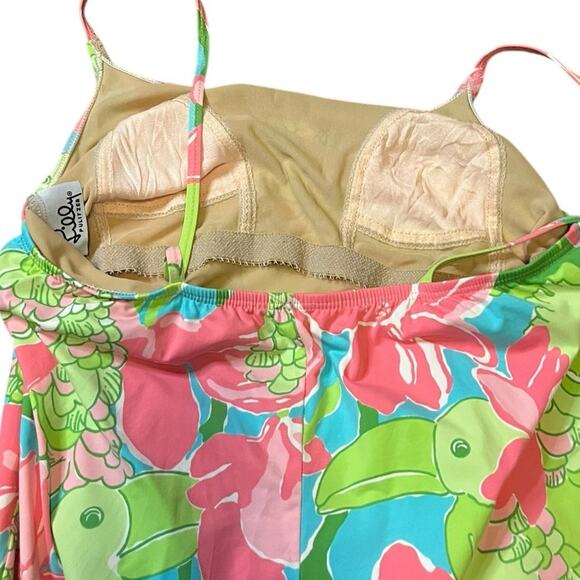Lilly Pulitzer One-Piece Parrot Pattern Pink & Green Swimsuit Size 8  Vintage - Picture 7 of 10